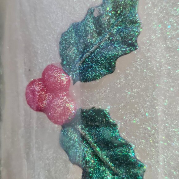 Loft Living Holly Berry Glittered 3 Piece LED Pillar Flameless Candle Set - Picture 3 of 9